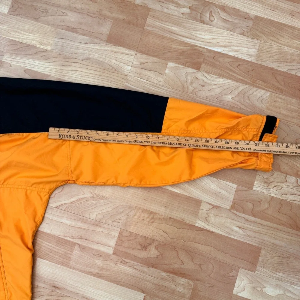 The North Face Mens XL Orange Black Colorblock Anorak Pullover Jacket